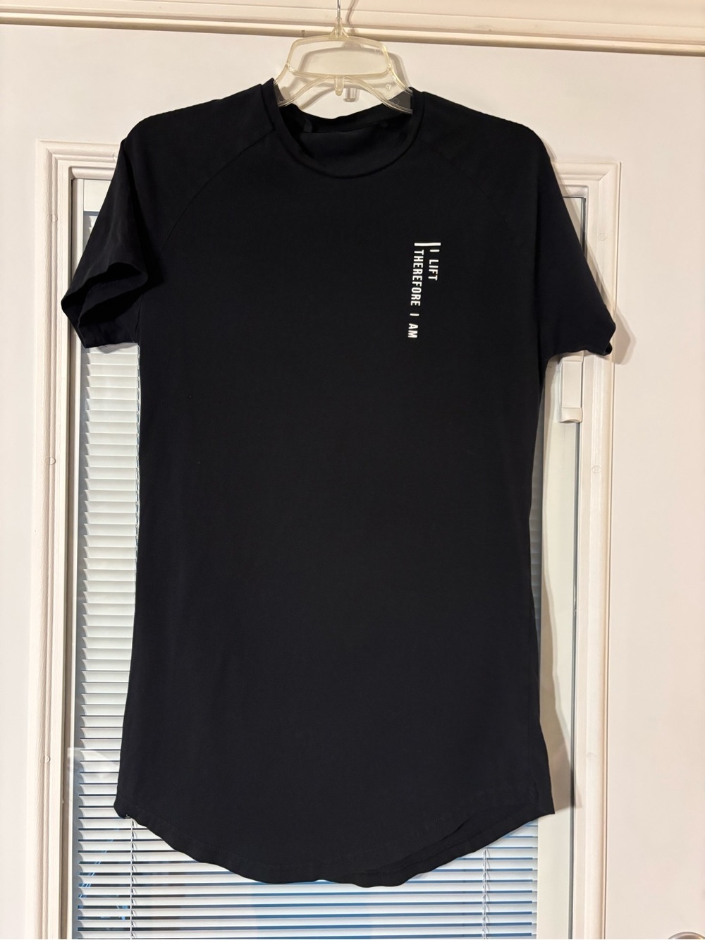 Gymshark Black Short Sleeve Tee with White Chest Text